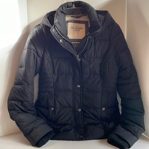 Abercrombie and Fitch fleece lined hooded, lightweight coat, size small